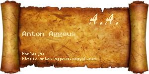 Anton Aggeus névjegykártya
